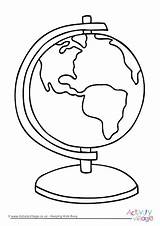 Globe Colouring Page sketch template