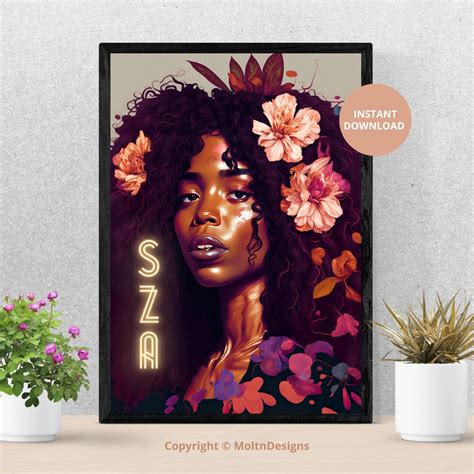 SZA Poster, SZA Portrait, SZA Print, Sza Album, Sos Album, Sza Digital ...