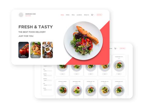 Food Delivery Site UI by Desmond Chen on Dribbble