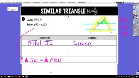 Similar Triangles Proofs - YouTube