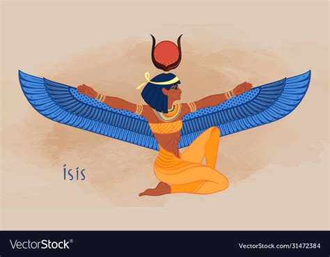 Isis goddess life and magic in egyptian Royalty Free Vector