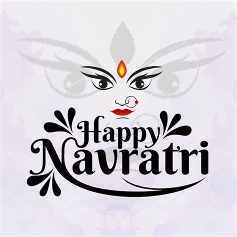 Premium Vector | Greeting text of happy navratri template design