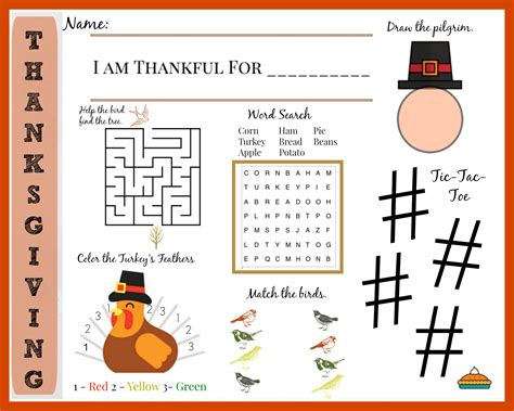 Free Printable Printable Thanksgiving Placemats Web Using A Home ...