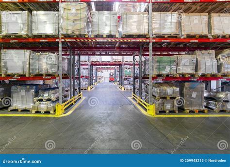 Finished Goods Warehouse, Metal Profile Packed in Bundles. Stock Image - Image of industrial ...