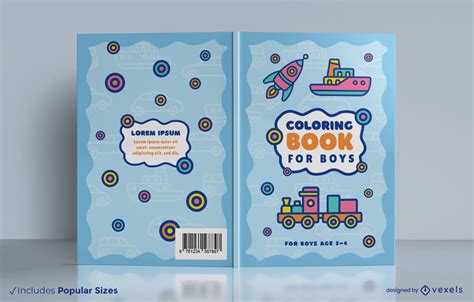 Vehicle Toys Coloring Book Cover Design Vector Download