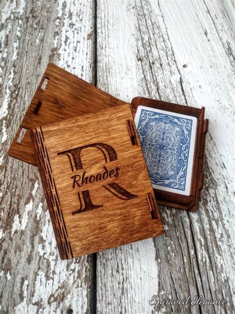 Personalized Wood Playing Card Box Custom Deck Box Card Holder Poker ...