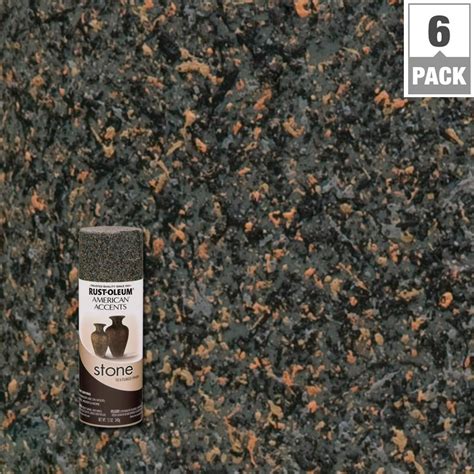 Rust-Oleum American Accents 12 oz. Stone Creations Granite Stone Textured Finish Spray Paint (6 ...