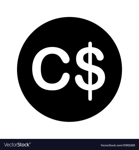 Cad canadian dollar currency symbol black Vector Image