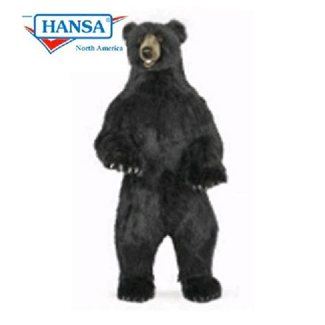 59.75" Life-Size Handcrafted Black Bear Stuffed Animal - Walmart.com ...