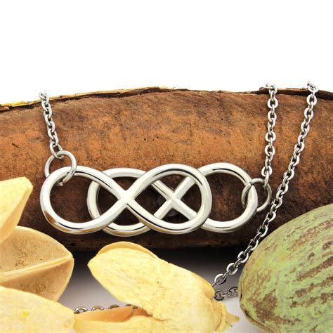 Medium Double Infinity Necklace, Infinity Symbol Pendant, Unisex ...