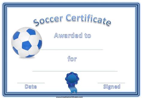 Soccer Certificate Printable - Printable Word Searches