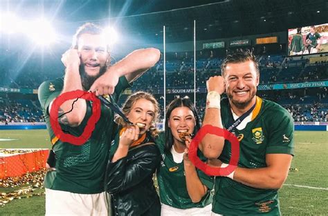 Springboks players RG Snyman, and Handre Pollard’s similar triangle tattoos - style you 7