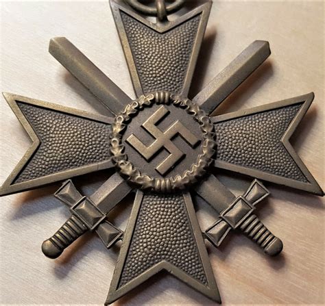 WW2 NAZI GERMANY WAR MERIT CROSS WITH SWORDS MEDAL #133 BY OTTO SCHICKLE, PFORZHEIM | JB ...