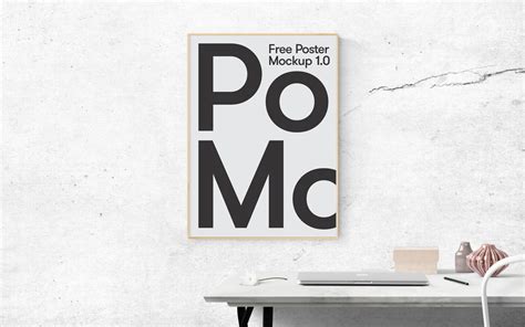 Poster on Office Wall Mockup - Mockup World