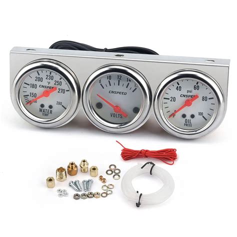 Oil Temperature / Water Temperature / Oil Press Gauges 3 In 1 Car Kit Meters Triple Dashboard ...