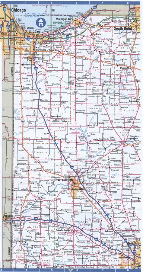 Map of Indiana Northern, Free highway road map IN with cities towns counties