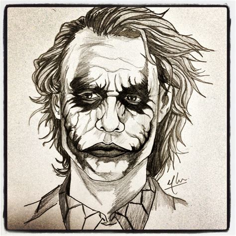 Simple Heath Ledger Joker Drawing