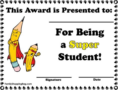 Super Student Award Awards | Student awards, Star students, Student awards certificates