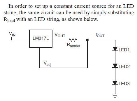 Constant current LED driver circuit diagram