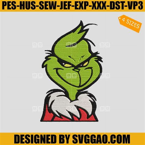 Grinch Xmas Embroidery Design, Funny Grinch Embroidery Design