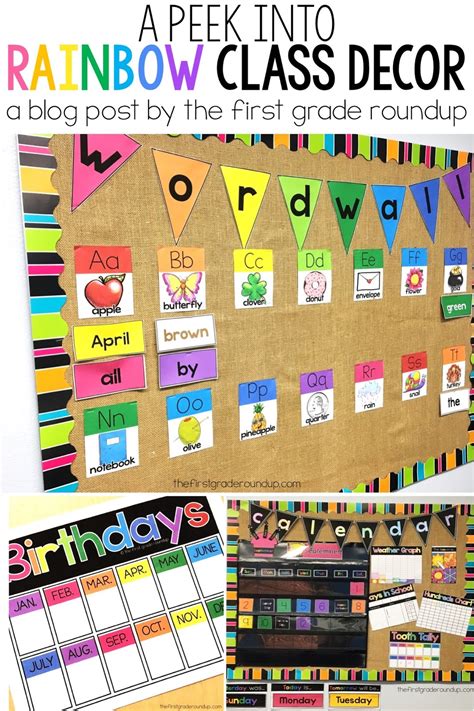 Rainbow Classroom Decor Set - Firstgraderoundup