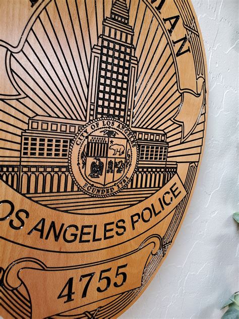 LAPD Badge, Customized LAPD Badge, Carved LAPD Badge, Police Wall ...