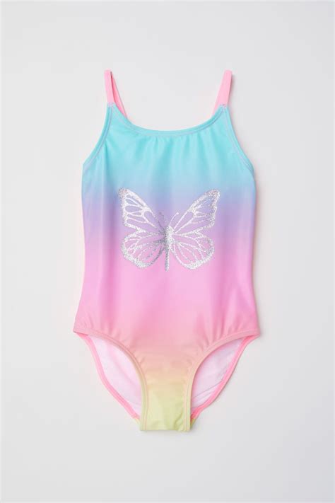 Swimsuit | Pink/multicolored | KIDS | H&M US | Swimwear girls, Kids swimwear, Girls swimsuits kids