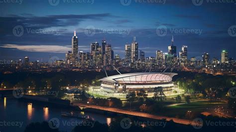 Night view of Melbourne Cricket Ground. Generative AI 32976317 Stock ...