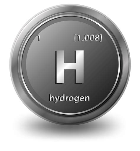 Hydrogen chemical element. Chemical symbol with atomic number and ...