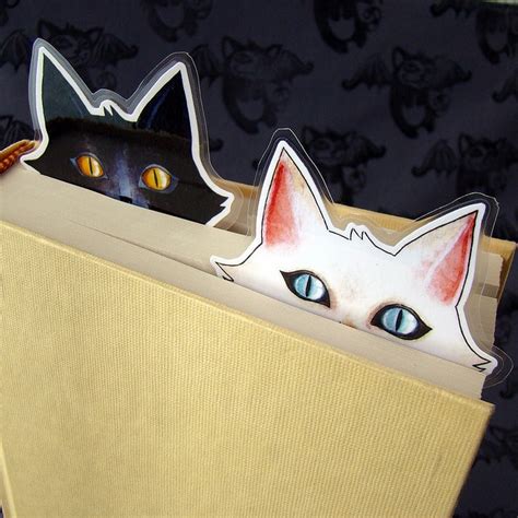 Black and White Cat Bookmarks | Marcadores de libros, Separadores de ...