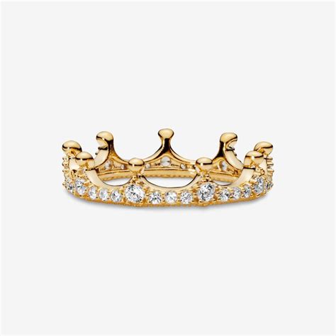 Clear Sparkling Crown Ring | Gold plated | Pandora US