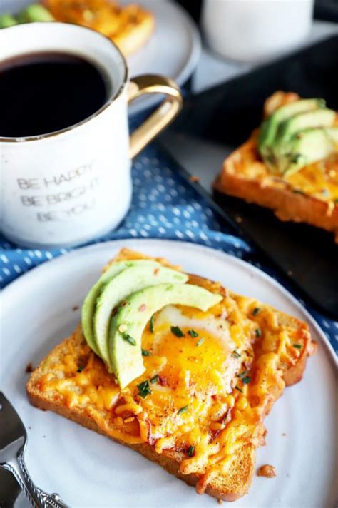 Cheesy Ham Avocado Egg In A Hole | Cake 'n Knife