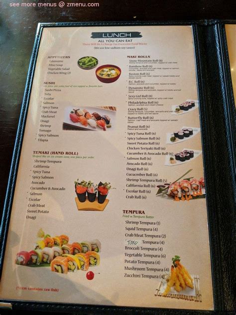 Menu at Kyoto Sushi restaurant, Savage, Egan Dr