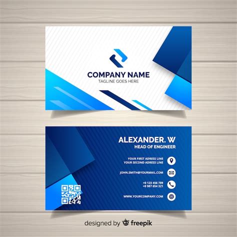 Premium Vector | Business card template with geometric shapes