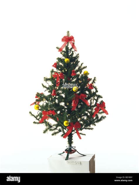 Christmas tree white background Stock Photo - Alamy