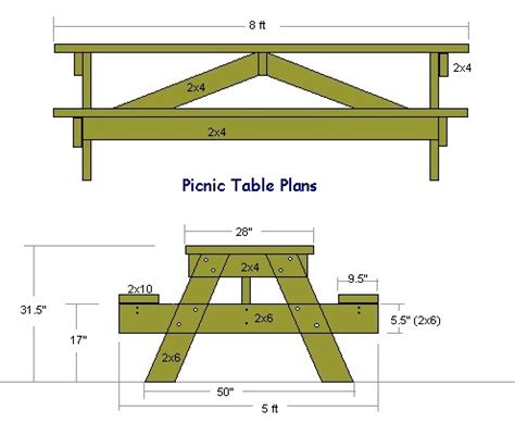 21 Wooden Picnic Tables: Plans and Instructions | Guide Patterns