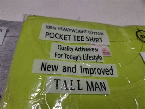 New Springfoot BIG & TALL MEN'S Pocket T-Shirt 100% Cotton Short Sleeve Tee NOS | eBay