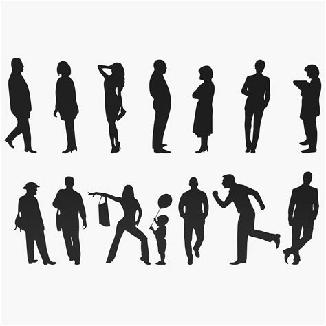 3d people silhouettes