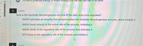 Solved 51 ﻿pointHow is the isocitrate dehydrogenase enzyme | Chegg.com