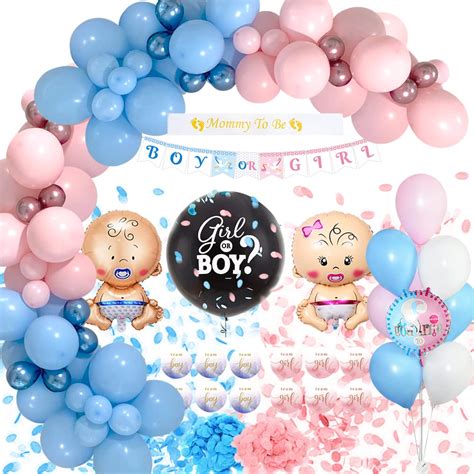 Buy Gender Reveal Decoration, Baby Gender Reveal Party Decoration Set, Girl Or Boy Ballon With ...