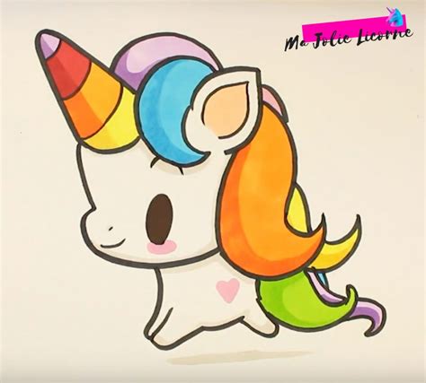 Dessin kawaii licorne (Dessin de licorne facile) | Ma Jolie Licorne