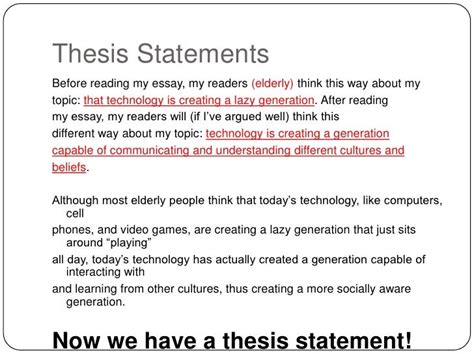 Computer technology thesis statement