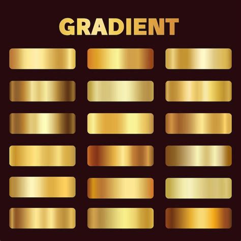 Premium Vector | Metal golden gradients. Vector square gold gradient texture collection for design