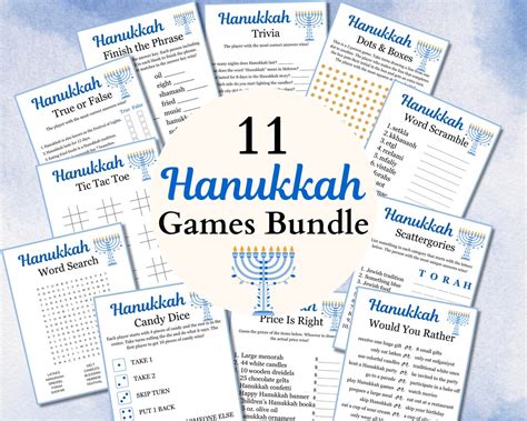 Hanukkah Games, Hanukkah Party Games Bundle, Printable Hanukkah Games - Etsy