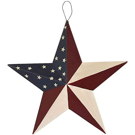 Patriotic Metal Barn Star Outdoor Indoor Hanging Wall Decor Star ...