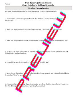 from Texas v. Johnson Dissent Court Opinion by William Rehnquist analysis