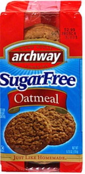 Archway Sugar Free, Oatmeal Cookies - 6.75 oz, Nutrition Information ...