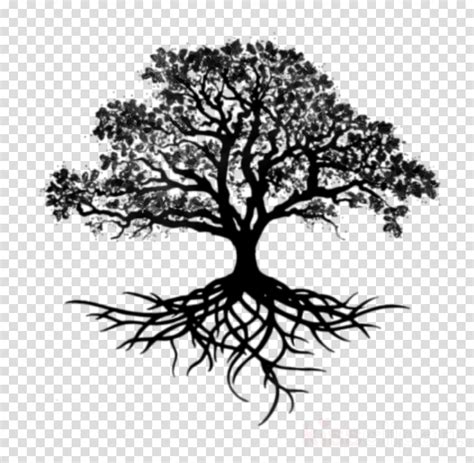 Tree With Roots Silhouette Svg