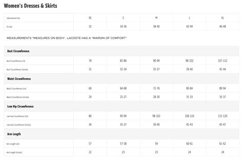 LACOSTE SIZE GUIDE – TOGAH