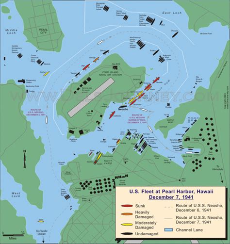 Pearl Harbor Map on 7 December 1941 | Pearl Harbor Warbirds